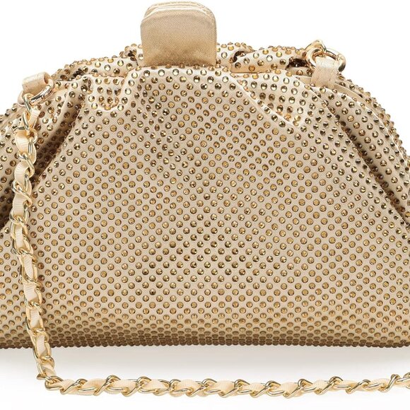 Rhinestone Purse Satin Crystal Clutch Handbag Evening Party Gift - Picture 4 of 8